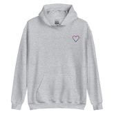 Bisexual Heart Hoodie: Embroidered Pride Sweatshirt